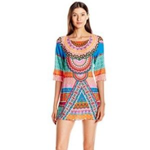 Laundry by Shelli Segal Medallion Tunic Cover Up